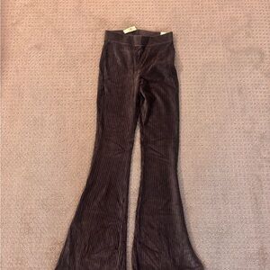 Aerie Grey Flared Corduroy Pants XS